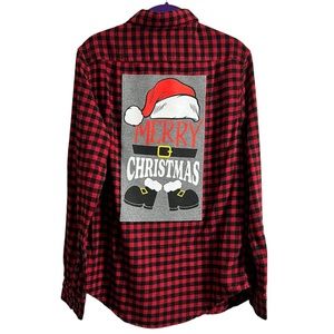 Merry Christmas Santa Hat Belt Boots Upcycled Flannel